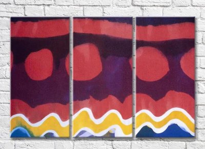 Триптих Абстрактные фигуры красные и фиолетовые Abs7316 фото