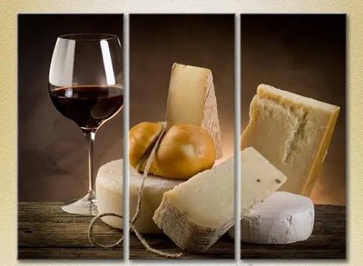 Модульные картины Сыр и вино Eda10666 фото
