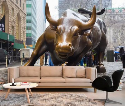 Статуя бронзового быка на Уолл Стрит, Нью Йорк 3D2316 фото