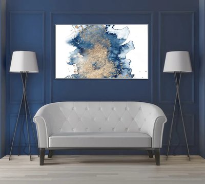 Abstracție albastru-aurie pe un fundal alb Abs14617 фото