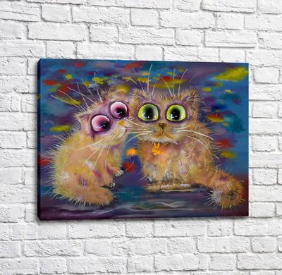 Постер Пушистые кот и кошка Kot17044 фото