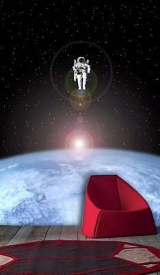 Фотообои Космонавт на фоне Земли и звезд Kos2167 фото