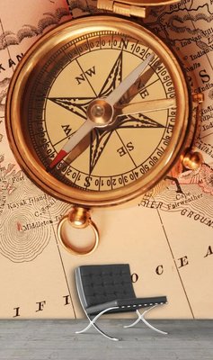 Фотообои Старинный компас на фоне карты, ретро Sta1917 фото