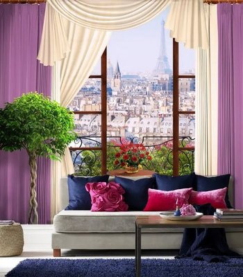 Фотообои вид на Париж с балкона Vid1717 фото