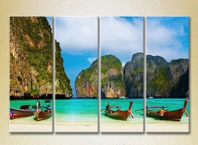 Модульные картины Лодки на берегу, Тайланд_01 Mor10717 фото