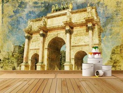 Фотообои Парижская арка в ретро стиле, винтаж Ark2267 фото