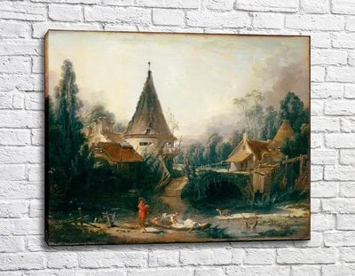 Картина Пейзаж в окрестностях Бове, Франсуа Буше Fra11367 фото