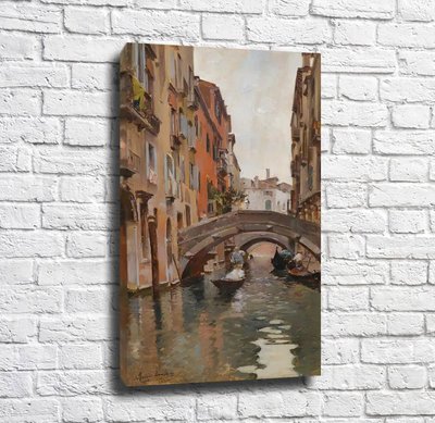 Canal venețian Rubens Santoro cu gondole Rub11567 фото