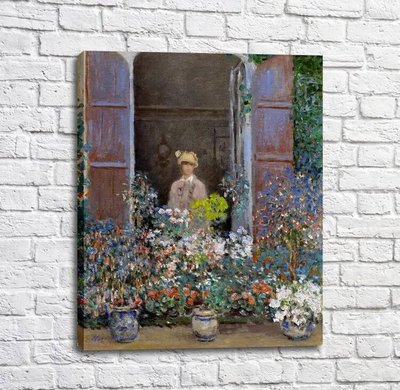 Картина Camille Monet at the Window, Argentuile, 1873 Mon14068 фото