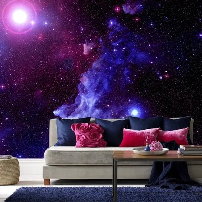 Фотообои Фиолетовая космическая пыть и кометы Kos2317 фото