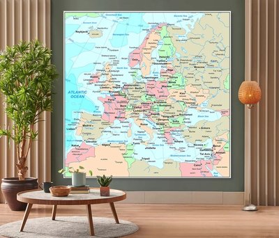 Политическая карта Европы, Английский язык Kar14592 фото