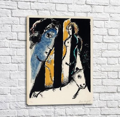 Pictura Marc Chagall Le profil bleu Mar13292 фото