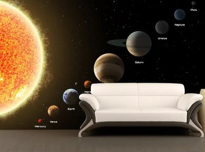 Фотообои Планеты и солнце на фоне звезд Kos2168 фото