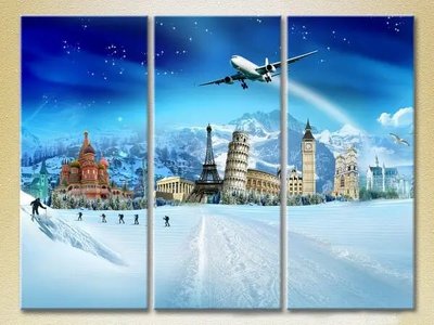 Picturi modulare Monumente ale arhitecturii mondiale pe un fundal de iarnă Gor7118 фото
