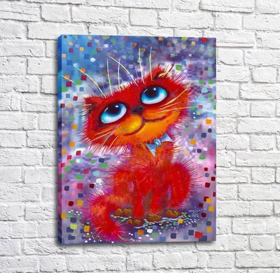 Постер Рыжий кот с голубыми глазами и бабочкой Kot17046 фото