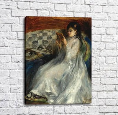 Картина Pierre Auguste Renoir Young Woman in White Reading, 1873 Ren14519 фото