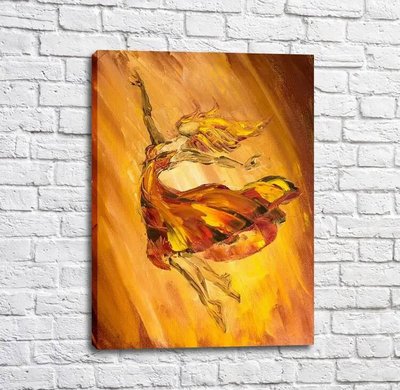 Постер Танцовщица в оранжевом платье, холст масло Tan18176 фото