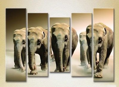 Модульные картины Семейство слонов_03 ZHi9819 фото