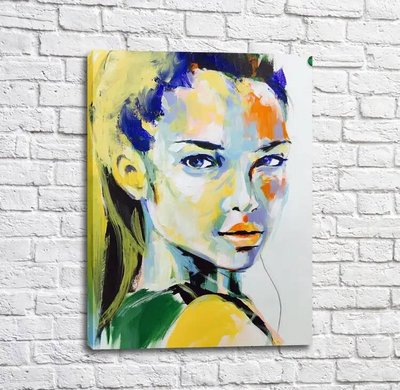 Постер Портрет девушки в желтых цветах, арт модер Izv17988 фото