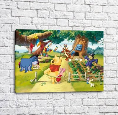 afiș cu Winnie the Pooh și prietenii săi pe grădina verde Mul16239 фото