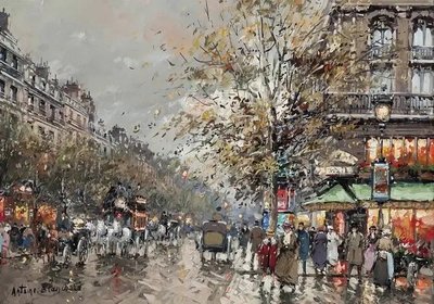 Poster foto Antoine Blanchard, Cafe De la Paix, Boulevard des Capucines, Paris în 1900 (Le Cafe de la Paix, Boulevard des Capucines, Paris, 1900) Ant18810 фото
