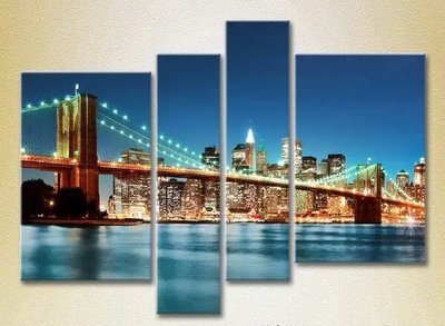 Модульные картины Ночной Бруклинский мост Gor6570 фото