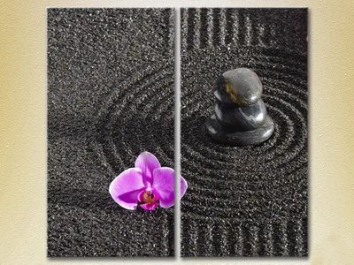 Модульные картины Орхидеи и массажные камни_01 TSv6770 фото