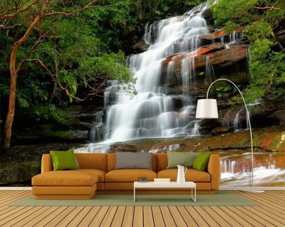 Фотообои Красивый водопад на фоне зеленых деревьев Vod4520 фото
