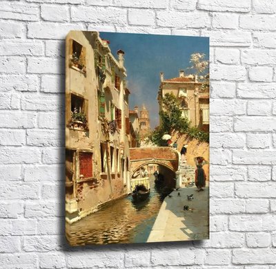 Рубенс Санторо Венецианский канал с колокольней деи Фрари вдали Rub10920 фото