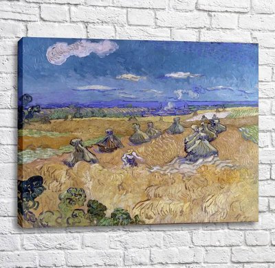 Картина Wheat Fields with Reaper, Auvers Van11620 фото