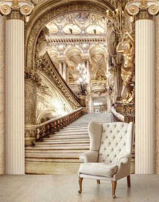 Колонны и лестница, ведущая в залы в стиле барокко Fre671 фото
