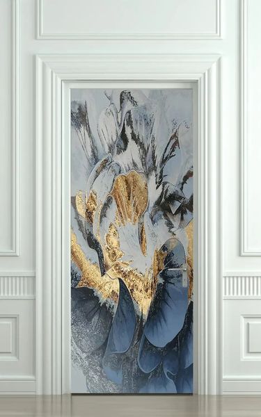 3Д наклейка на дверь, Абстрактный цветок ST251 фото