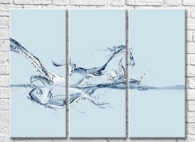 Триптих Абстрактные фигуры из воды, конь Abs7321 фото