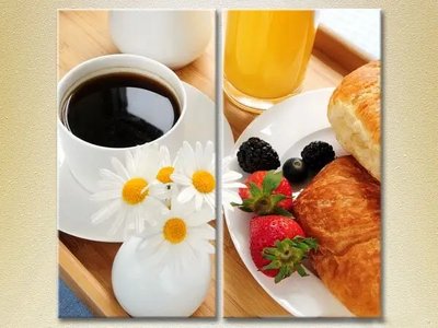 Модульные картины Завтрак с круассанами Eda9421 фото