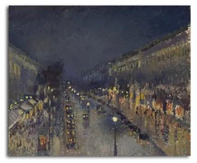 Бульвар Монмартр в Париже ночью Pis13722 фото