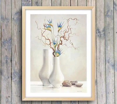 Постер синие цветы в вазе, рисунок в Молдове TSv17680 фото