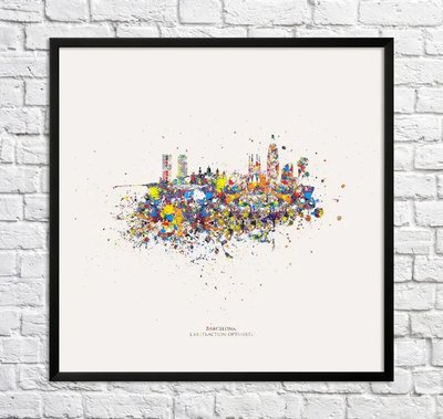 Постер Барселона. Цветная абстракция Min15791 фото