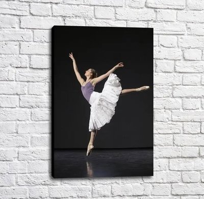 Постер Балерина в прыжке на черном фоне, балет Tan18665 фото