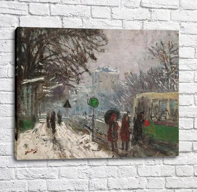 Картина Монтезин Пьер Эжен - Бульвар Бино в снегу Imp12772 фото