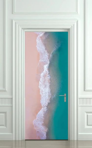 3Д наклейка на дверь, Волны ST301 фото