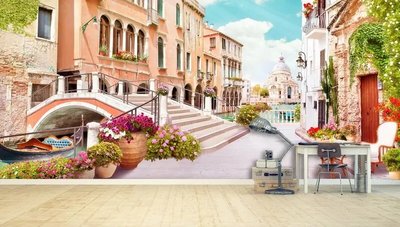 Frescă Canalele și străzile Veneției în culori Fre5372 фото