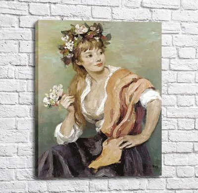 Картина Марсель Диф - Женщина с цветами Imp12423 фото