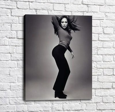 Постер Дженижер Лопаз на сером фоне, красота Tan17587 фото