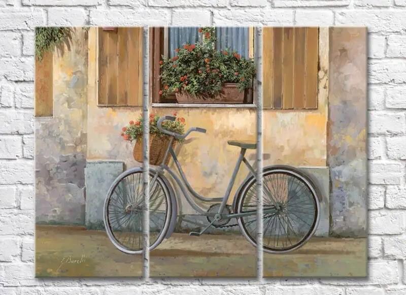 Триптих Bicycle With The Basket Near The Window 001 Pro10172 фото