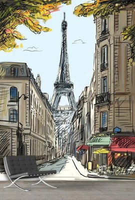 Turnul Eiffel și casele pariziene Ske1123 фото