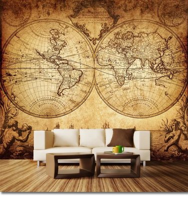 Фотообои Древняя карта мира , винтаж Sta5273 фото