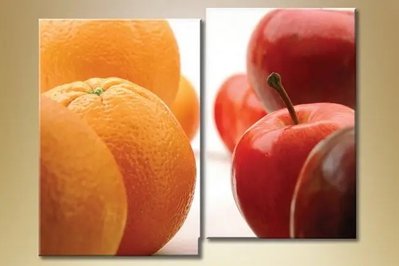 Модульные картины Диптих, яблоки и апельсин Eda8423 фото