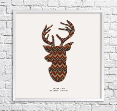 Постер Альпийский олень. Зимний узор Min15843 фото
