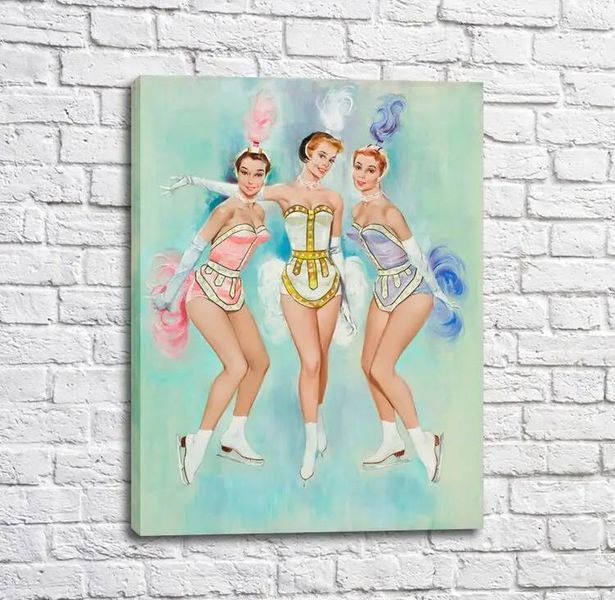 Постер Три девушки на голубом фоне, танцы на льду Tan18181 фото