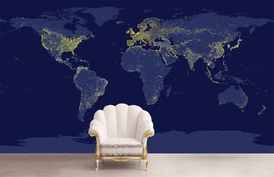 Абстрактная золотистая карта мира на сиреневом фоне Abs1024 фото